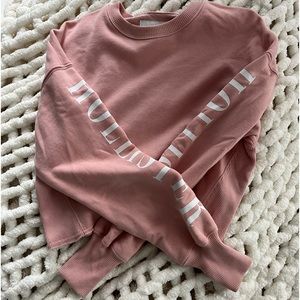 Hollister logo pink cropped crewneck